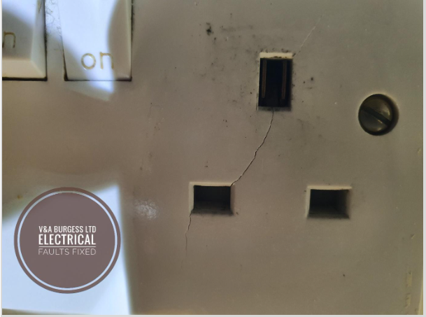 Cracked plug socket - Electrical Faults Fixed