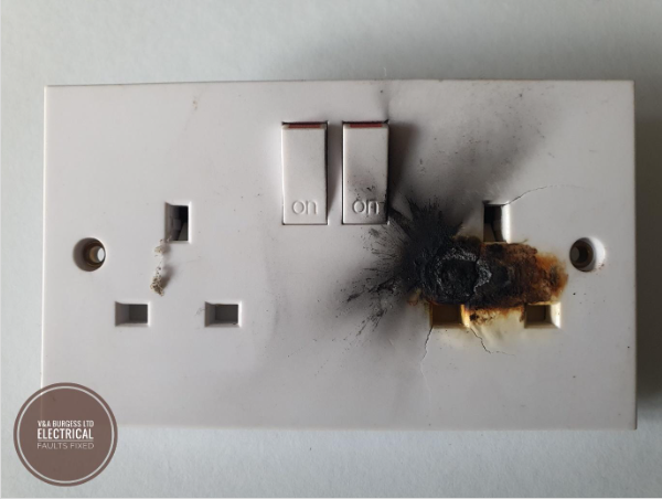 Plug Socket Damaged by power Surge - Electrical Faults Fixed