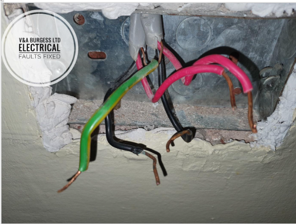 Old UK colored neutral in black, hot(line) conductor is red and grounding / earthing is yellow / green mix - Electrical Faults Fixed