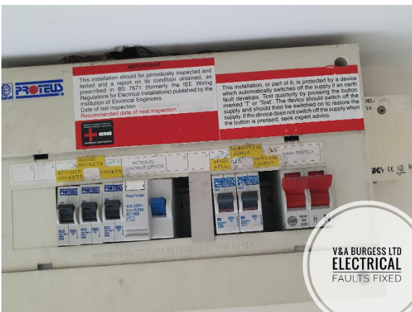 An aging Consumer Unit with dangerous holes in the front - Electrical Faults Fixed