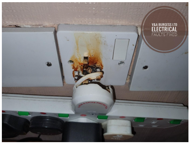 Overloaded Plug Splitter in a Kitchen - Electrical Faults Fixed