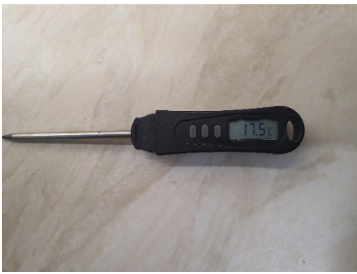 Thermometer showing room temperature