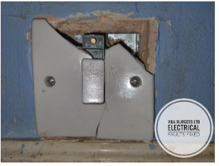 C1 Code, badly damaged light switch with access to live parts - Electrical Faults Fixed