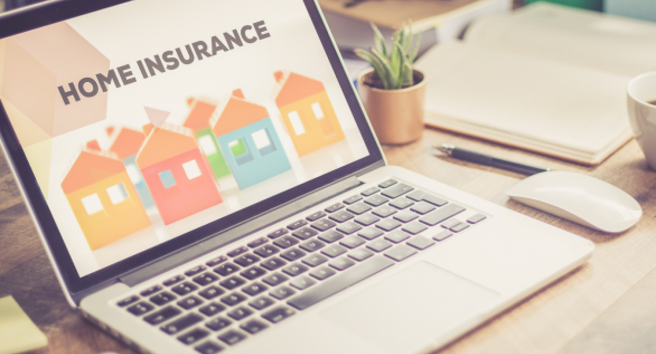 Home insurance plan on a laptop